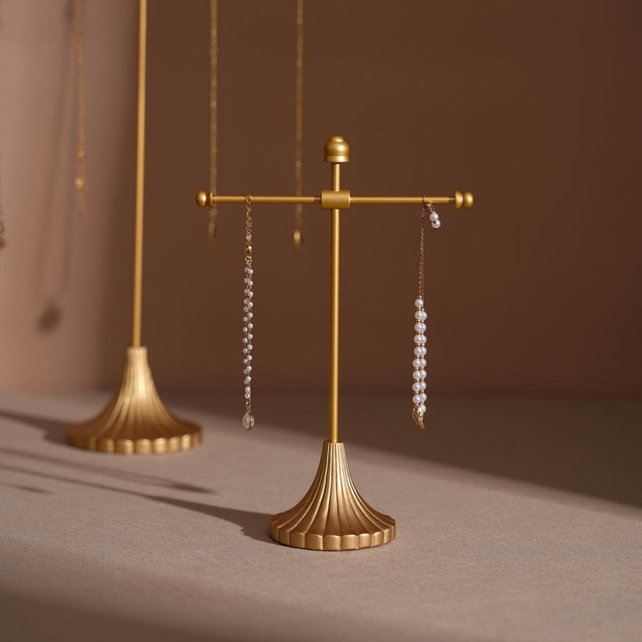 Gold Metal Jewelry Display Stand Set | Necklace, Bracelet &amp; Earring Holders for Craft Fairs