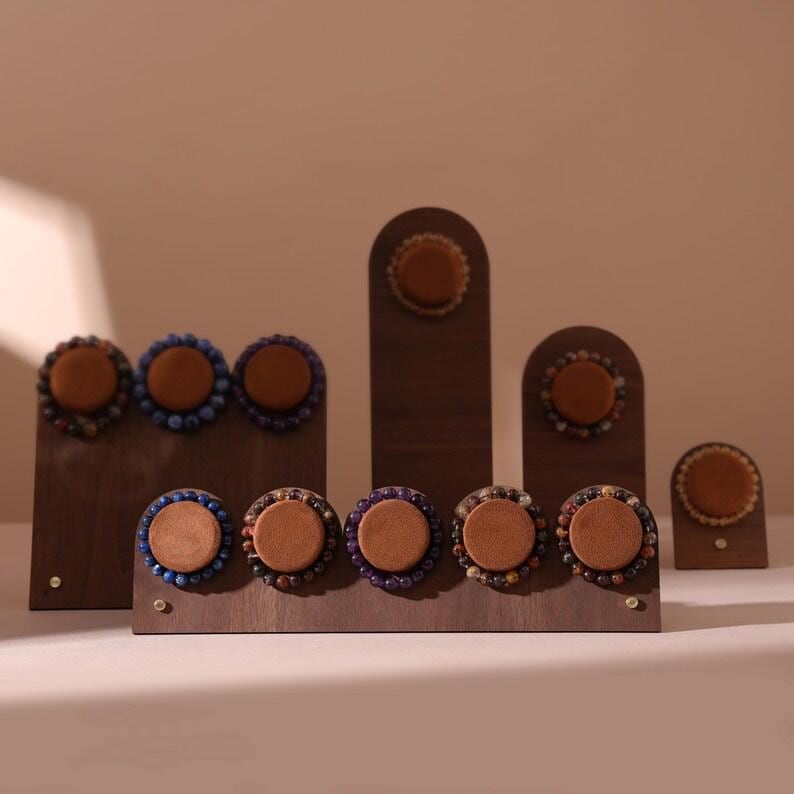 Walnut Veneer Bracelet Display Stand for Crystal Shops &amp; Jewelry Boutiques