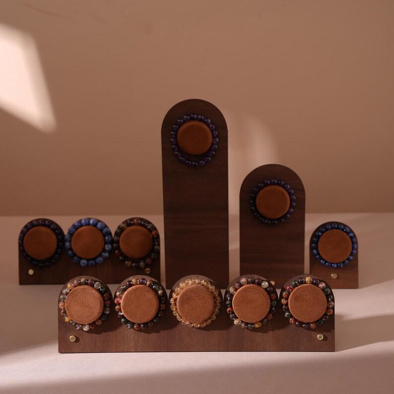 Walnut Veneer Bracelet Display Stand for Crystal Shops &amp; Jewelry Boutiques