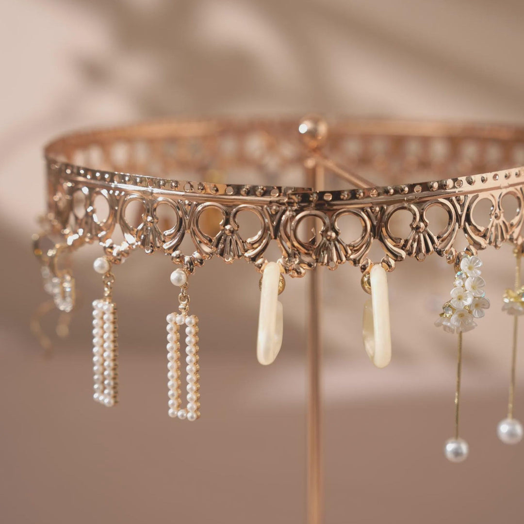 Rose Gold Necklace and Earring Display