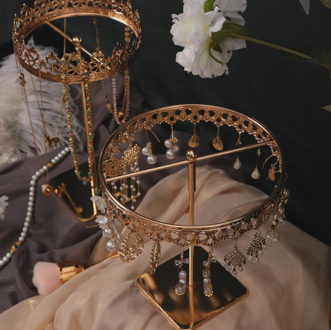 Rose Gold Necklace and Earring Display