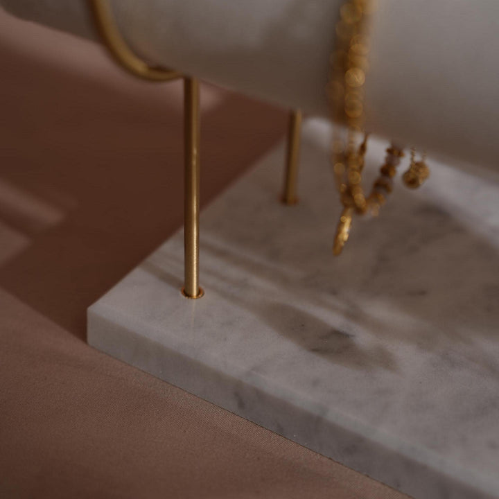 Marble &amp; Brass Bracelet Display Stand
