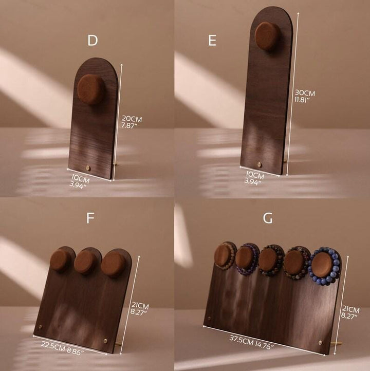 Walnut Veneer Bracelet Display Stand for Crystal Shops &amp; Jewelry Boutiques