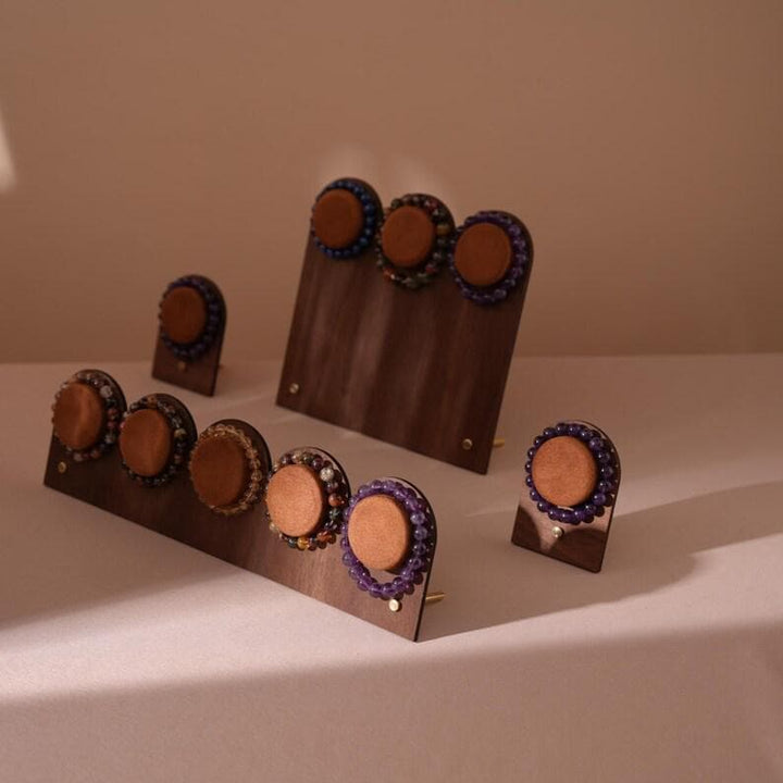 Walnut Veneer Bracelet Display Stand for Crystal Shops &amp; Jewelry Boutiques
