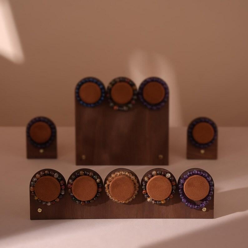 Walnut Veneer Bracelet Display Stand for Crystal Shops &amp; Jewelry Boutiques