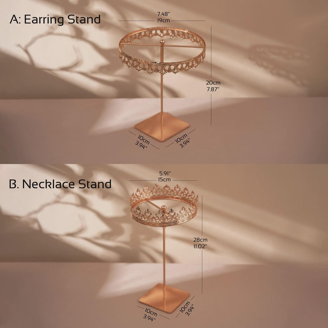 Rose Gold Necklace and Earring Display