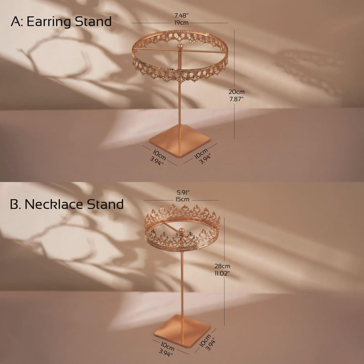 Rose Gold Necklace and Earring Display