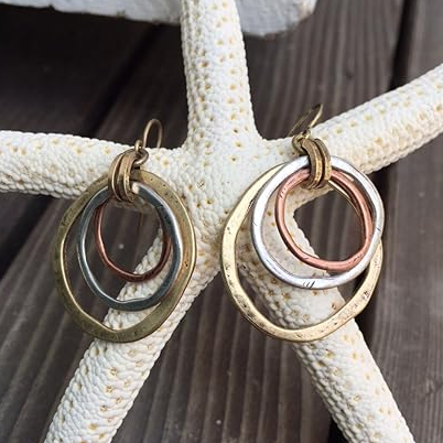 TWO-TONE VINTAGE GOLD &amp; SILVER EARRINGS